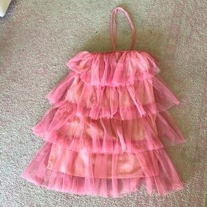 Y2K Pink Tulle Cocktail Dress